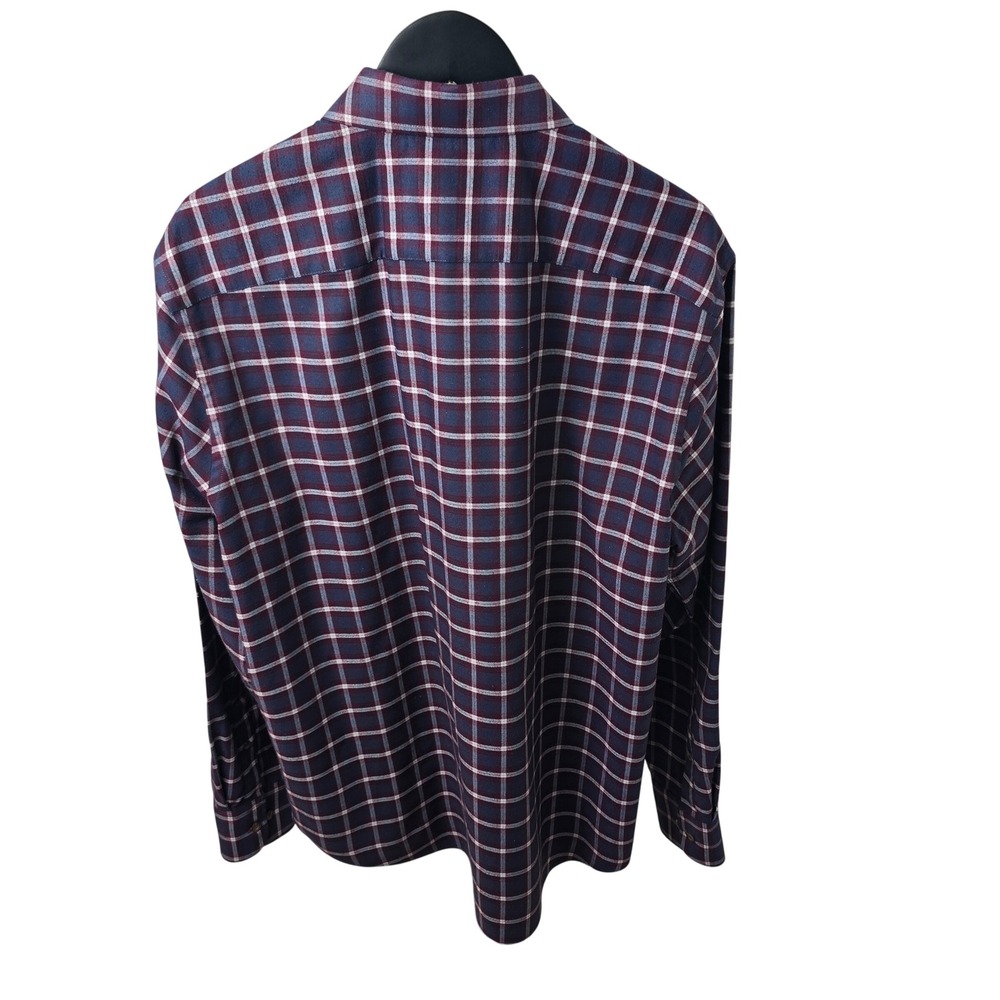 UNTUCKit Taurino Shirt Mens XL Burgundy Grey Plaid Slim Fit Long Sleeve - Picture 6 of 15